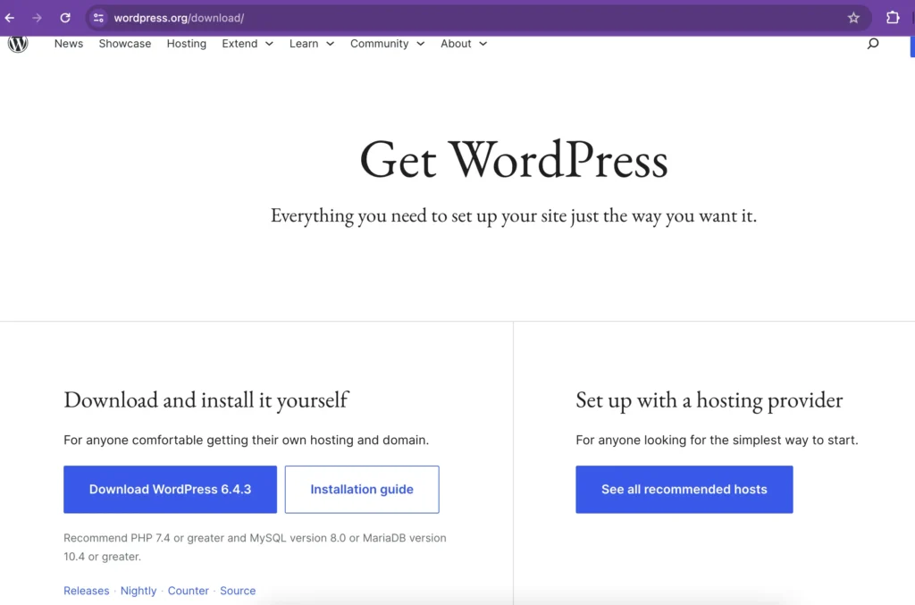 Download WordPress on your local Mac computer