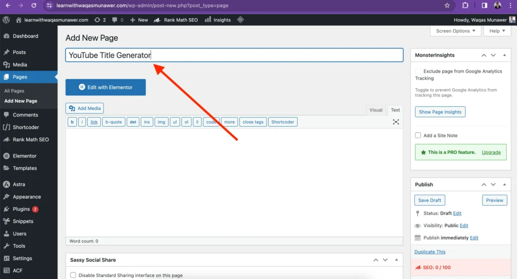 Youtube Title Generator AI tool